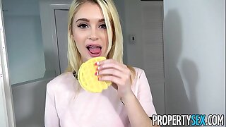 PropertySex - Hot pygmy blonde teen fucks will not hear of roommate